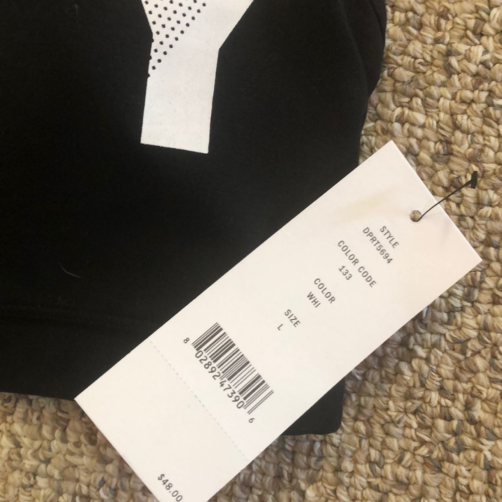 NWT DKNY Strappy Black and White Sports Bra - Picture 8 of 8
